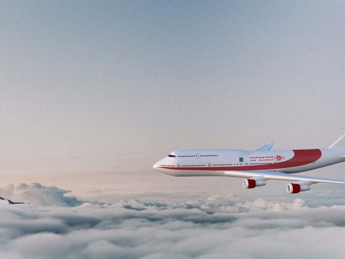 מטוס טס בשמיים מעל העננים